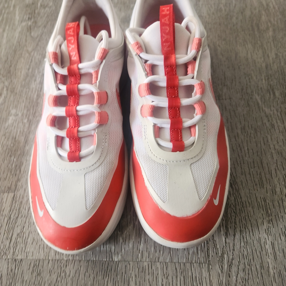 Women's White and Coral Athletic Sneakers